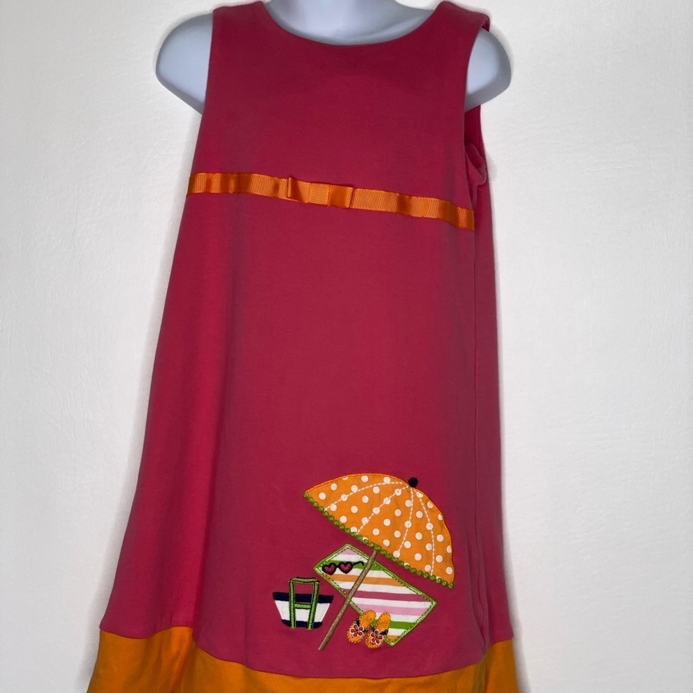 Hartstrings girls pink orange summer sundress Sz 7
